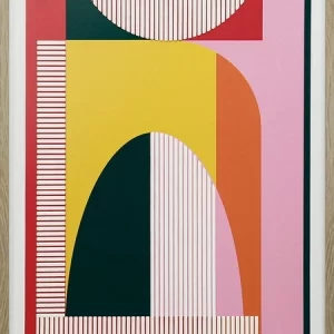 Schilderij abstract reliëf boog