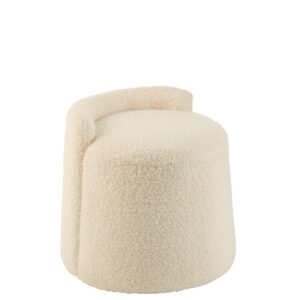 witte teddy poef